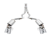 AWE Touring Edition Cat-back Exhaust for the 2018+ Mustang GT - Quad Chrome Silver Tips - out of package